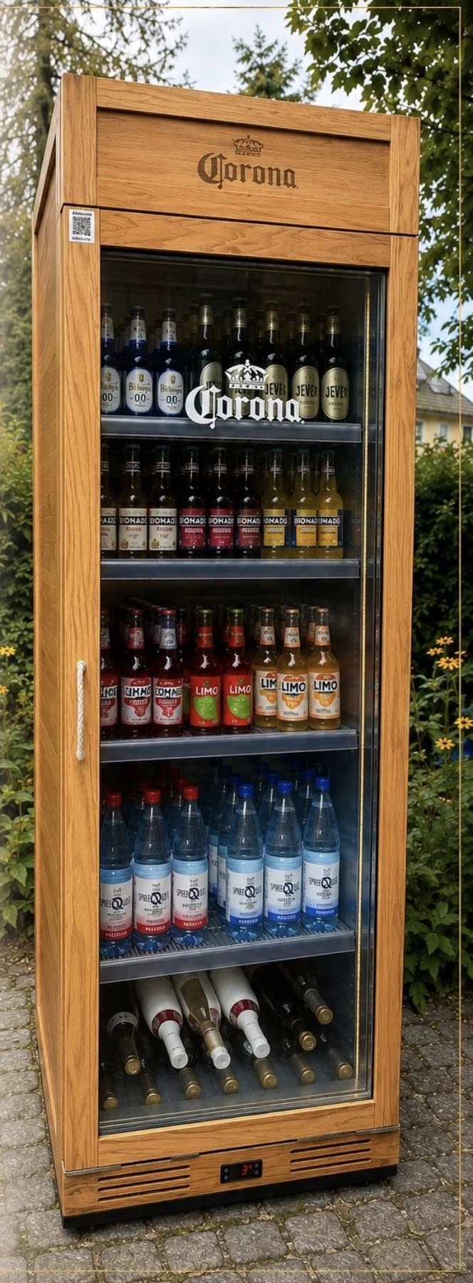 Getränkekühlschrank in Holzoptik