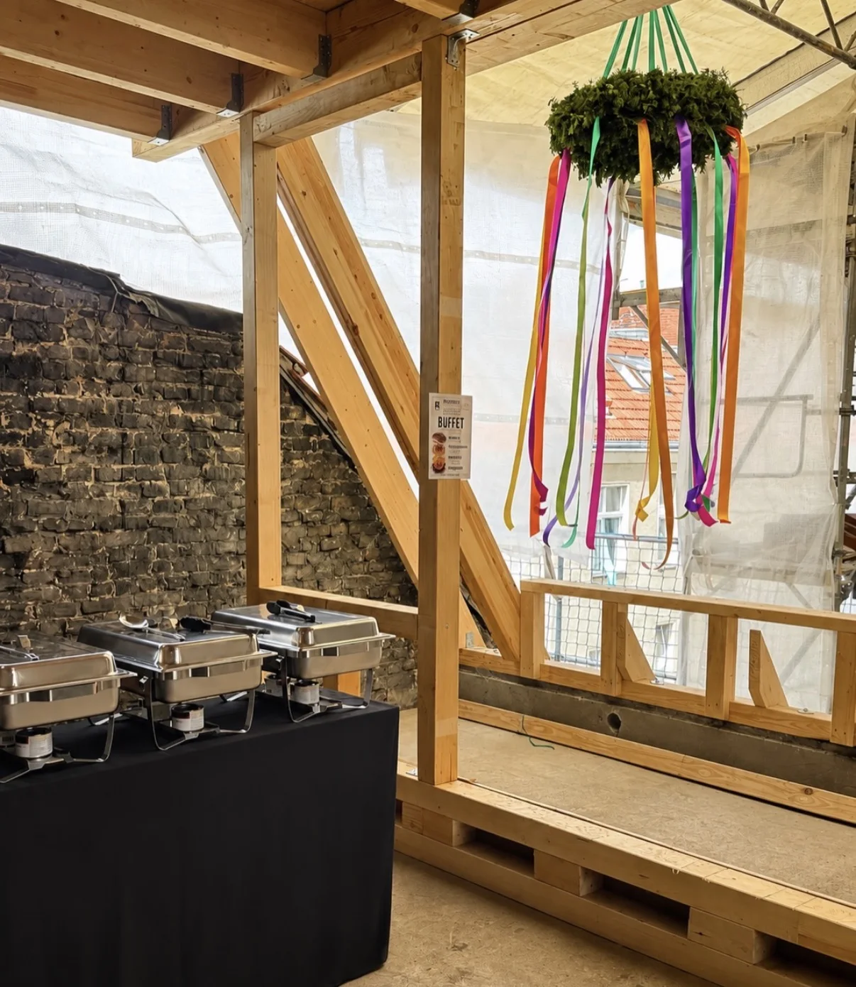 Richtfest mit Richtkranz und Catering von CK Genusskultur & Events